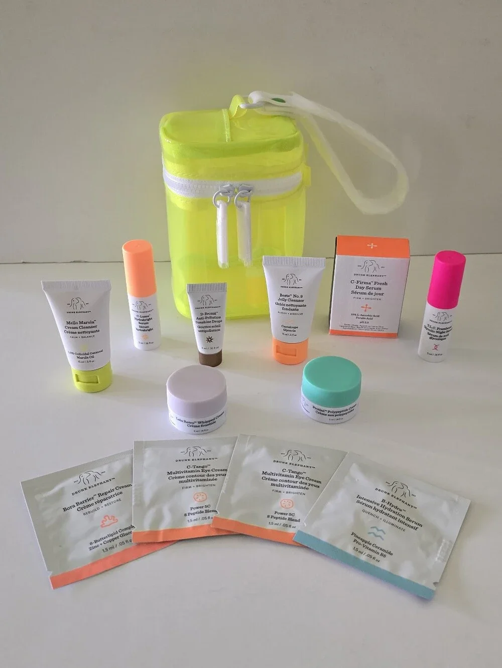Drunk Elephant 13 Piece Travel Lot: Cleanser, Serum, D-Bronzi, Cream, Bag NEW - Picture 16 of 16
